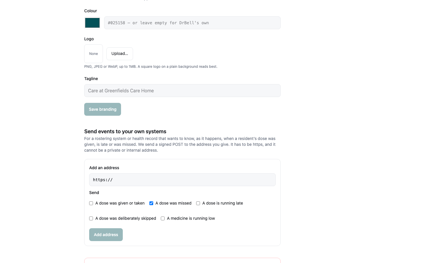 Send events to your own systems